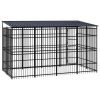Outdoor Dog Kennel with Roof Steel 79.3 ftÂ¬â‰¤