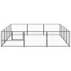 Dog Kennel Black 129.2 ftÂ² Steel