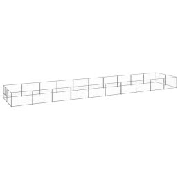 Dog Kennel Silver 215.3 ftÂ¬â‰¤ Steel (Color: Silver)