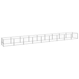 Dog Kennel Silver 96.9 ft. Steel (Color: Silver)