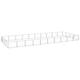 Dog Kennel Silver 430.6 ft. Steel (Color: Silver)