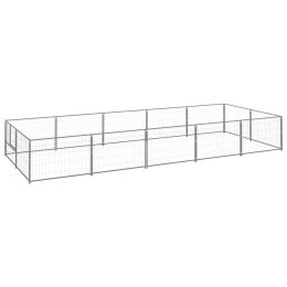 Dog Kennel Silver 107.6 ft. Steel (Color: Silver)